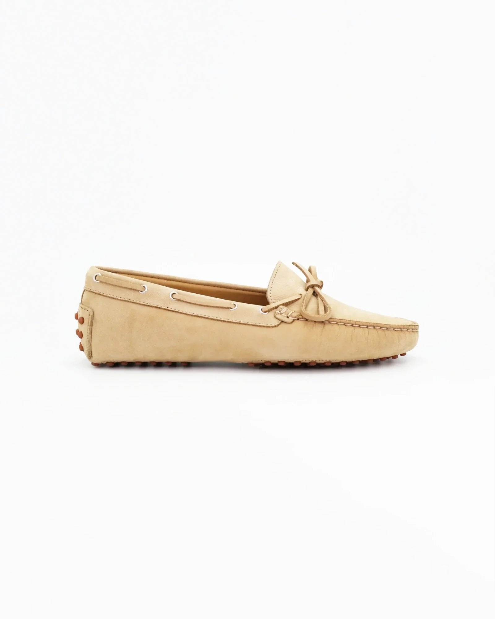Handmade Italian leather suede moccasin in Tan | women | Aliverti