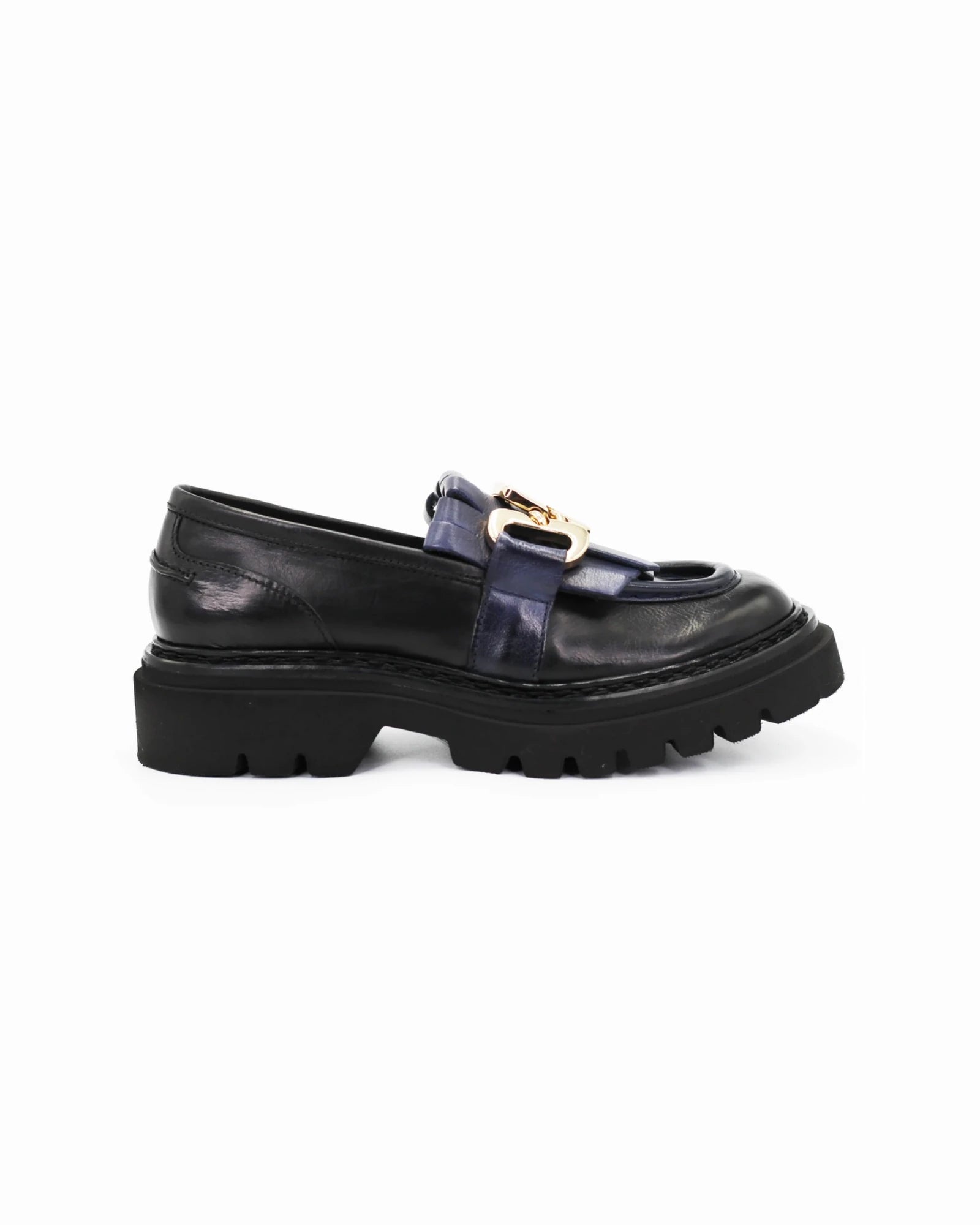 Women's chunky loafer in calf leather blue | Women | Aliverti