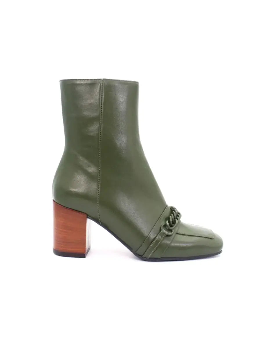 Handmade Italian Leather Boot in Green | Women | Aliverti (2482)