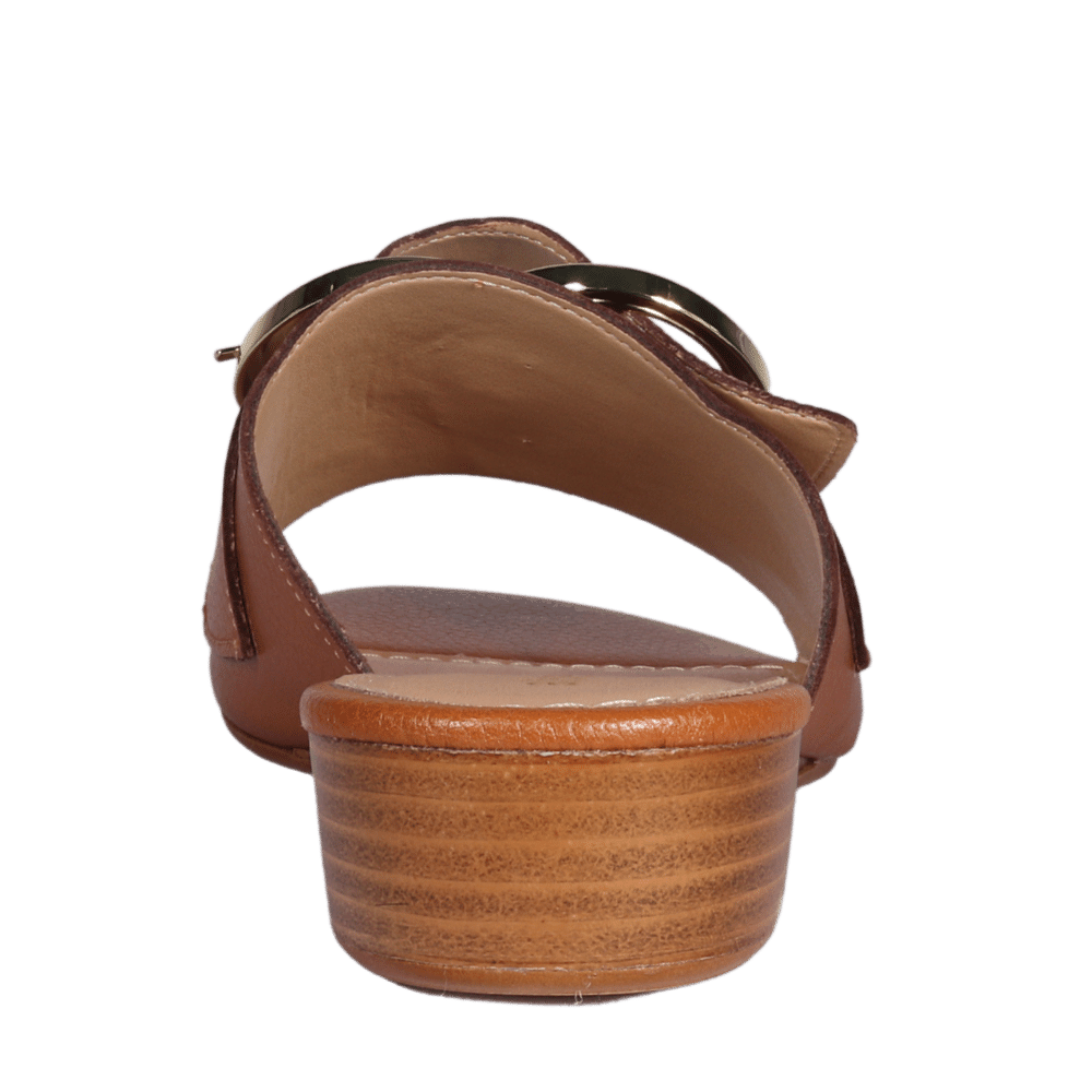 Mini Wedge Leather Sandal in Cuoio by Aliverti