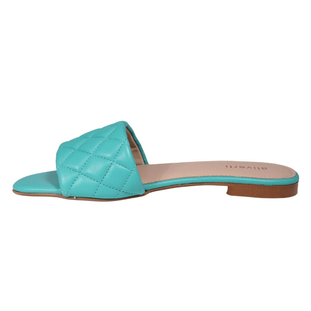 Ladies genuine leather Italian summer sandals in turchese/turquoise made in Italy exclusively for Aliverti (LO19295TUR)