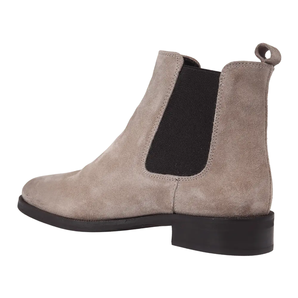 Women's Classic Chelsea Boot in Calf Leather Suede Taupe - GC2030