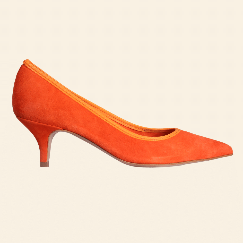 Orange suede pumps best sale