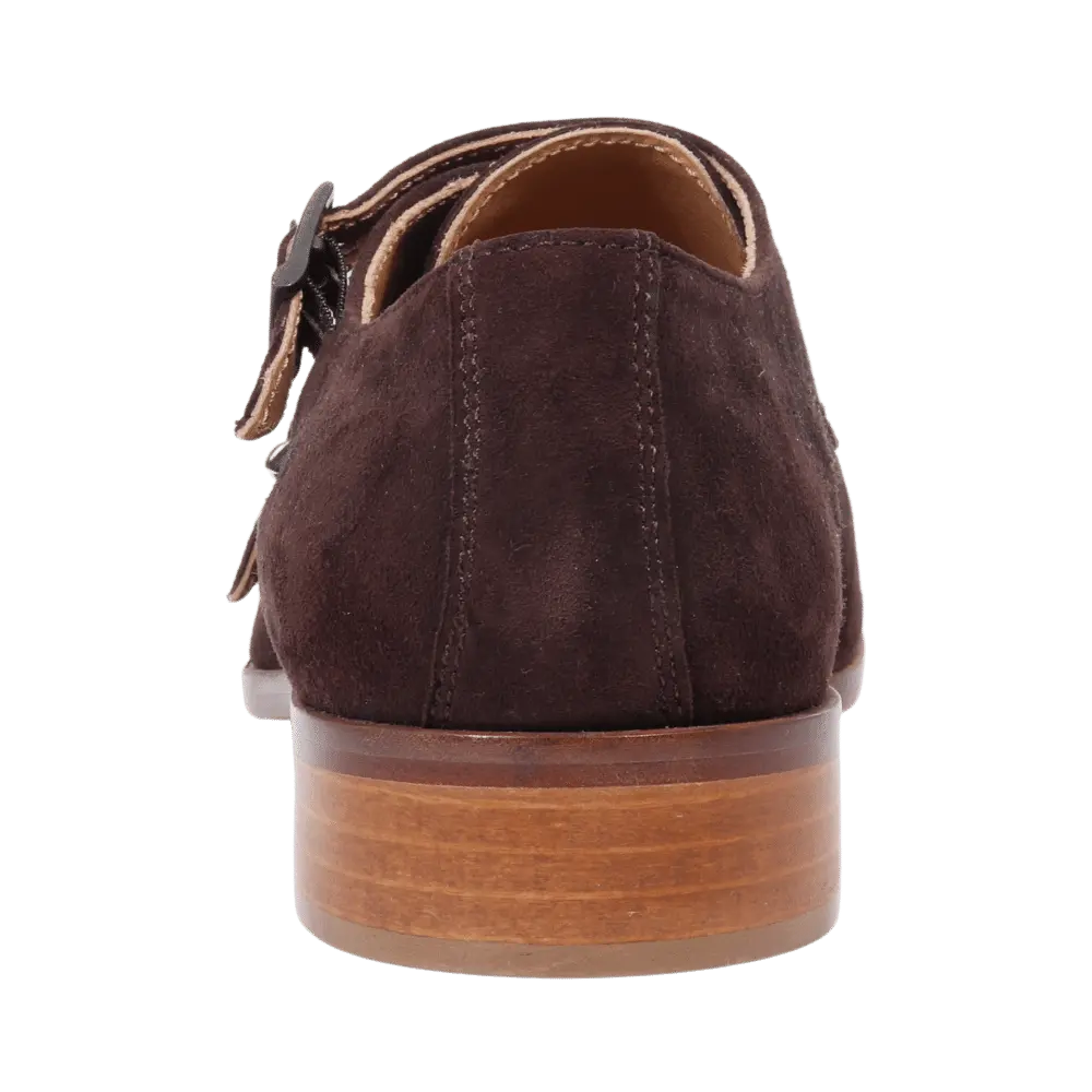 Ladies Classic Oxford Double Monk - Leather Suede Testa di Moro - Leather Sole - DU6008