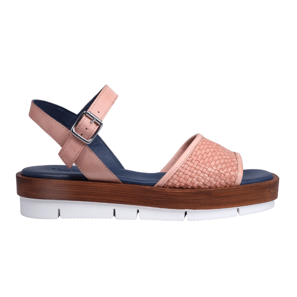 Leather Strap Sandals Ladies Made in Italy Aliverti LUA13030ROS