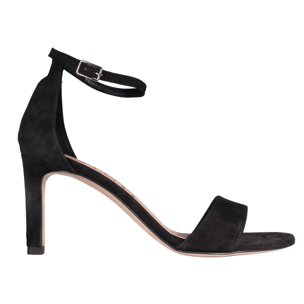Black suede high heel sandals deals
