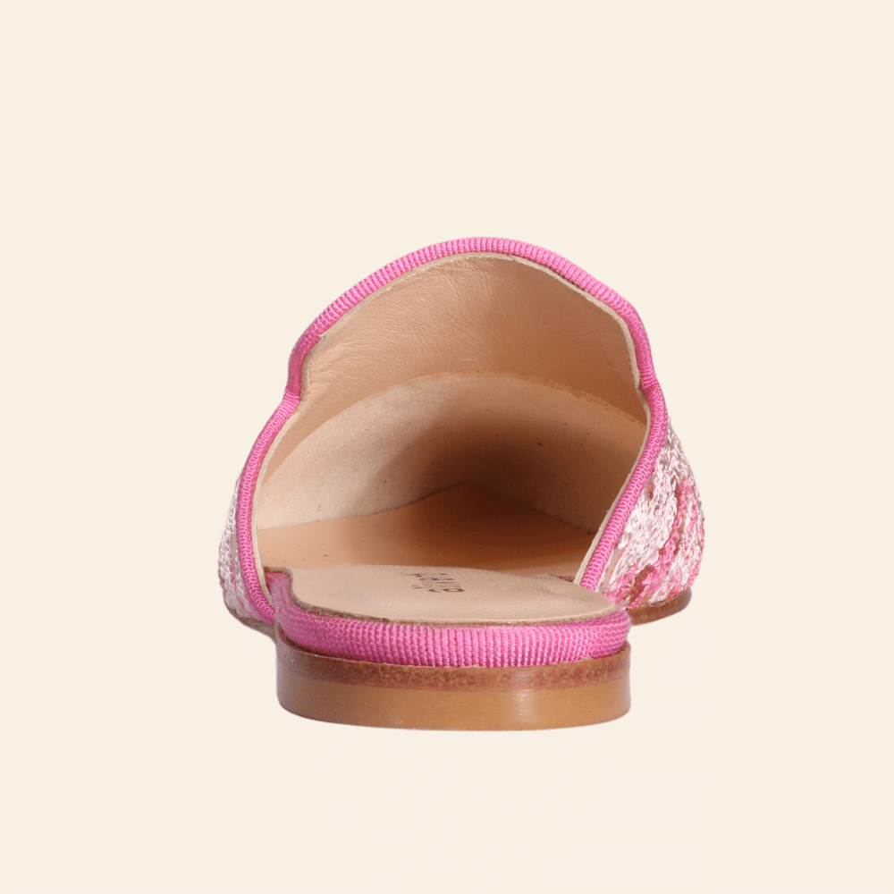 Ladies Italian Baroque Fabric Slip-Ons in Rosa by Aliverti