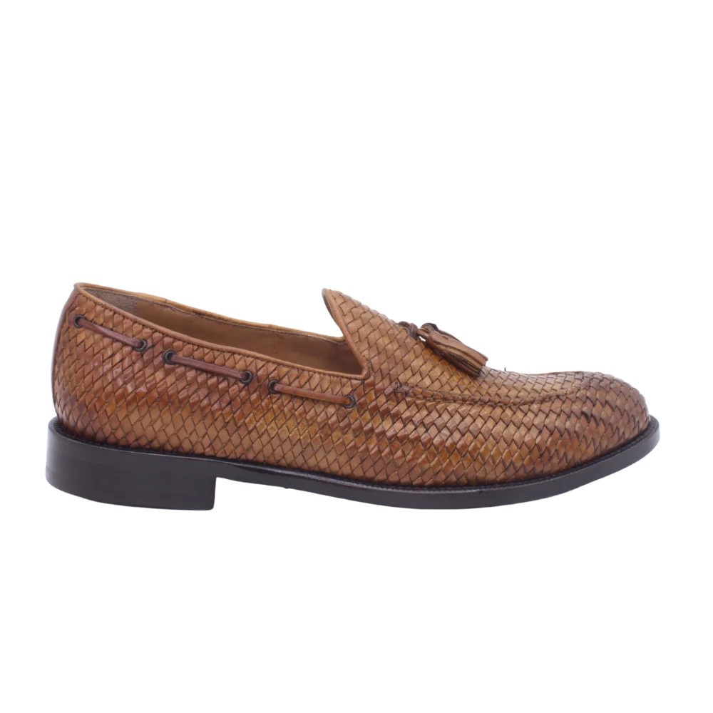 Handmade Italian Leather Moccasin in Tan Men Aliverti 10566