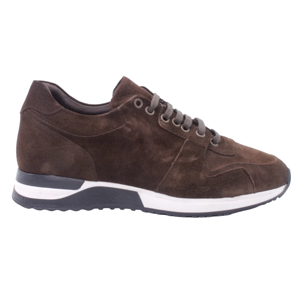 Handmade Italian Suede Sneaker in Brown Men Aliverti DU21