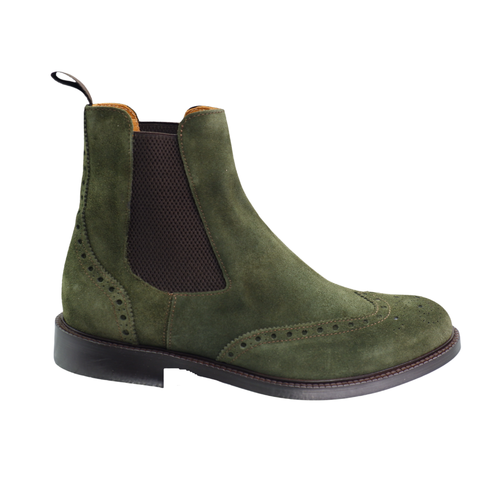 Mens green online suede chelsea boots