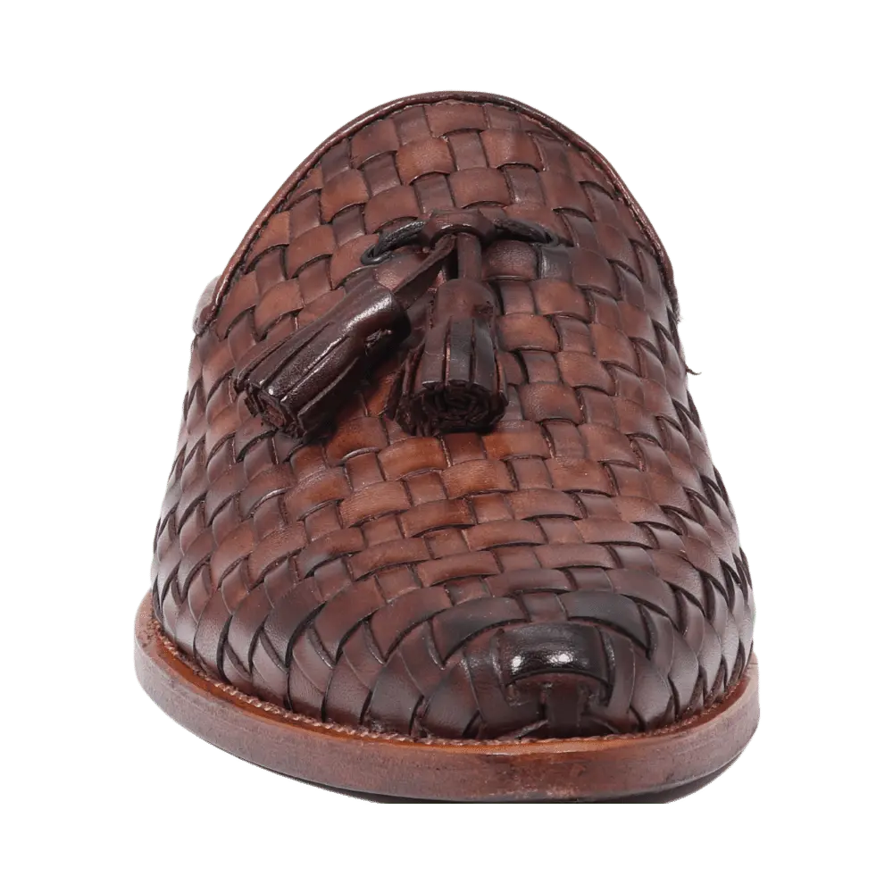 BRD9413 Ladies Hand Woven Slip-On with Tassels in Brown (BRD9413)