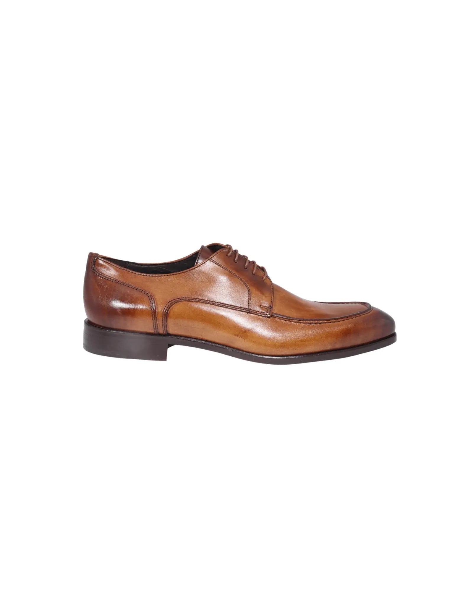 Men's genuine leather formal oxford shoe with hidden lacing system in toledo/ tan made in Italy exclusively for Aliverti (MF7317LTAN)