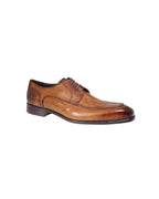 Men's genuine leather formal oxford shoe with hidden lacing system in toledo/ tan made in Italy exclusively for Aliverti (MF7317LTAN)