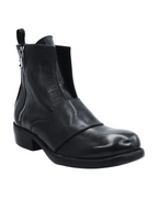 Ladies genuine leather Italian ankle boot with double zip in black made in Italy exclusively for Aliverti