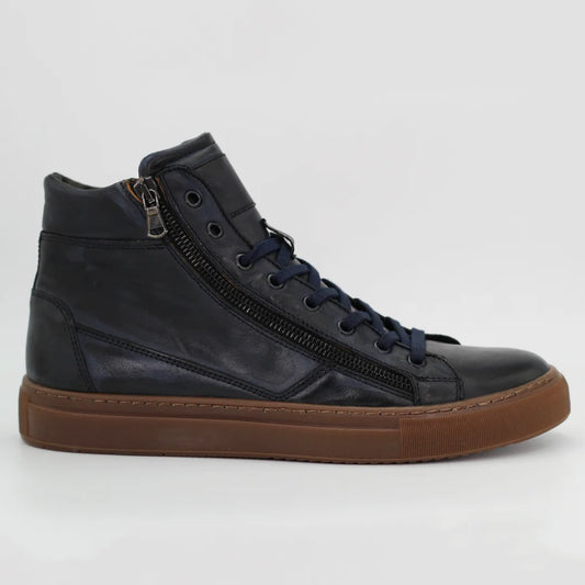 Shop Handmade Italian Leather high top sneaker in Cairo Blue (CAIRO) or browse our range of hand-made Italian shoes in leather or suede in-store at Aliverti Cape Town, or shop online. We deliver in South Africa & offer multiple payment plans as well as accept multiple safe & secure payment methods.