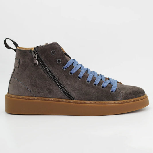 Shop Handmade Italian Leather Men's high top sneaker in calf leather suede grey (1066) or browse our range of hand-made Italian shoes in leather or suede in-store at Aliverti Cape Town, or shop online. We deliver in South Africa & offer multiple payment plans as well as accept multiple safe & secure payment methods.