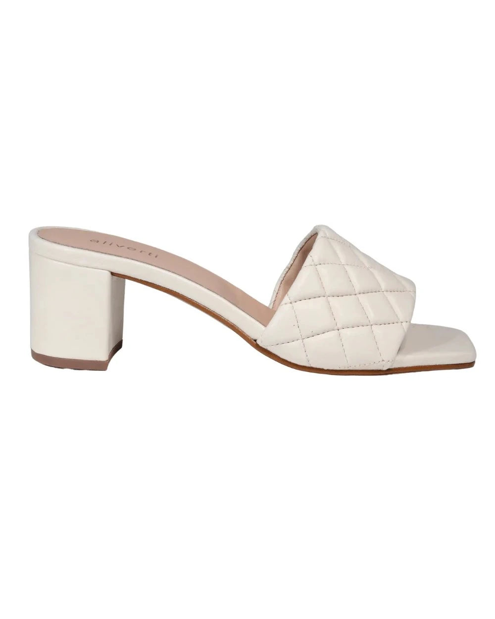 Ladies genuine leather Italian heels in cream/ white made in Italy exclusively for Aliverti (LO19295CRE)