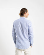 Fusaro Antonio Men's Lino Cotton Shirt in Striped Blue (CA22064)