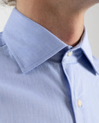 Fusaro Antonio Men's Regular Fit Cotton Shirt in Light Blue Fish Bone (CA22018 CA24006)