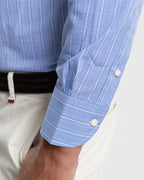 Fusaro Antonio Men's Cotton Shirt in Prince of Wales Blue and White (CA24006)
