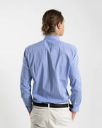 Fusaro Antonio Men's Cotton Shirt in Prince of Wales Blue and White (CA24006)