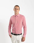 Fusaro Antonio Men's Regular Fit Cotton Shirt in Red Stripes (CA24006)