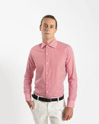 Fusaro Antonio Men's Regular Fit Cotton Shirt in Red Stripes (CA24006)