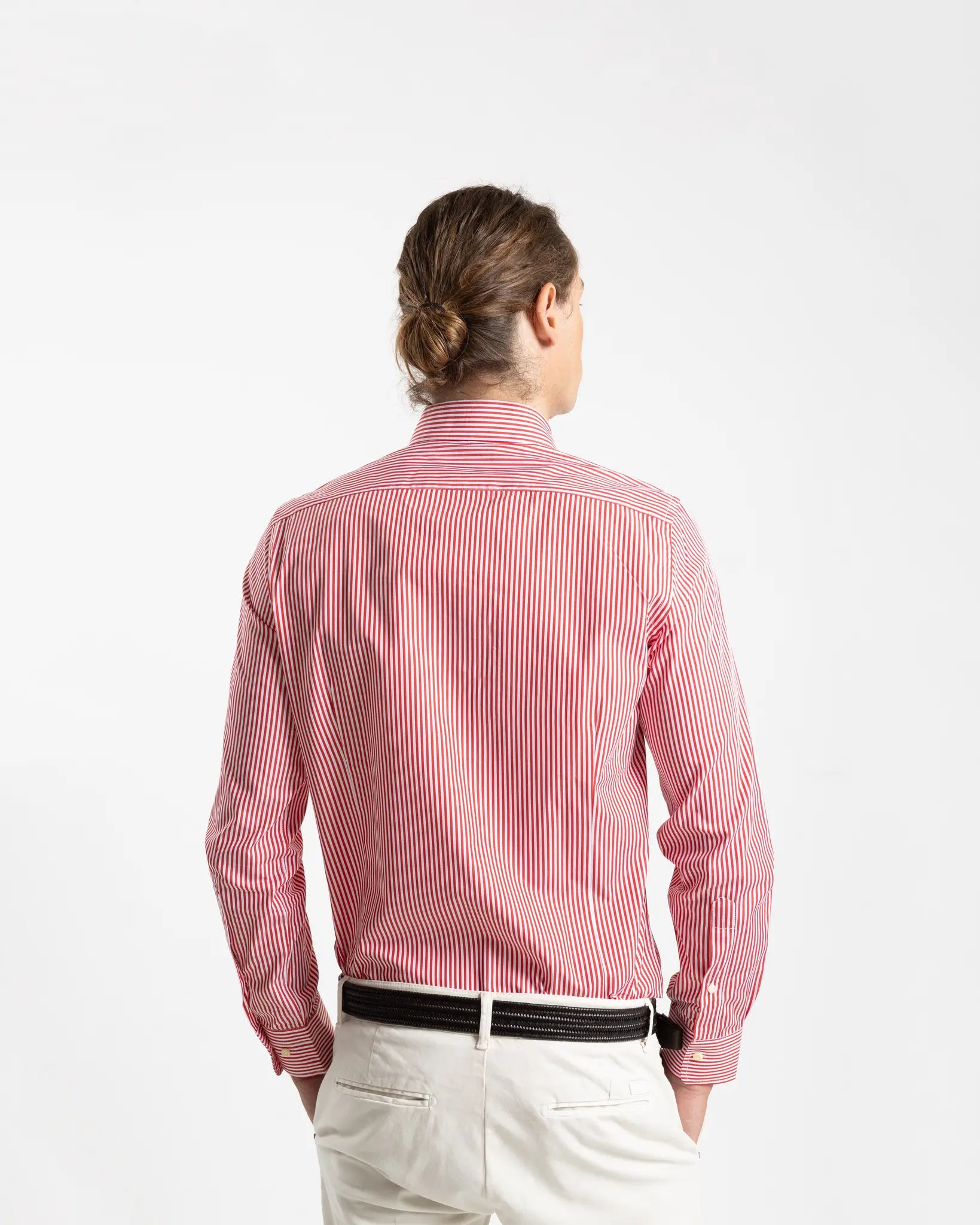Fusaro Antonio Men's Regular Fit Cotton Shirt in Red Stripes (CA24006)