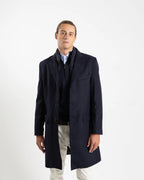 Fusaro Antonio Wool Overcoat in Navy Blue (CT21000)