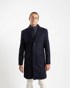 Fusaro Antonio Wool Overcoat in Navy Blue (CT21000)
