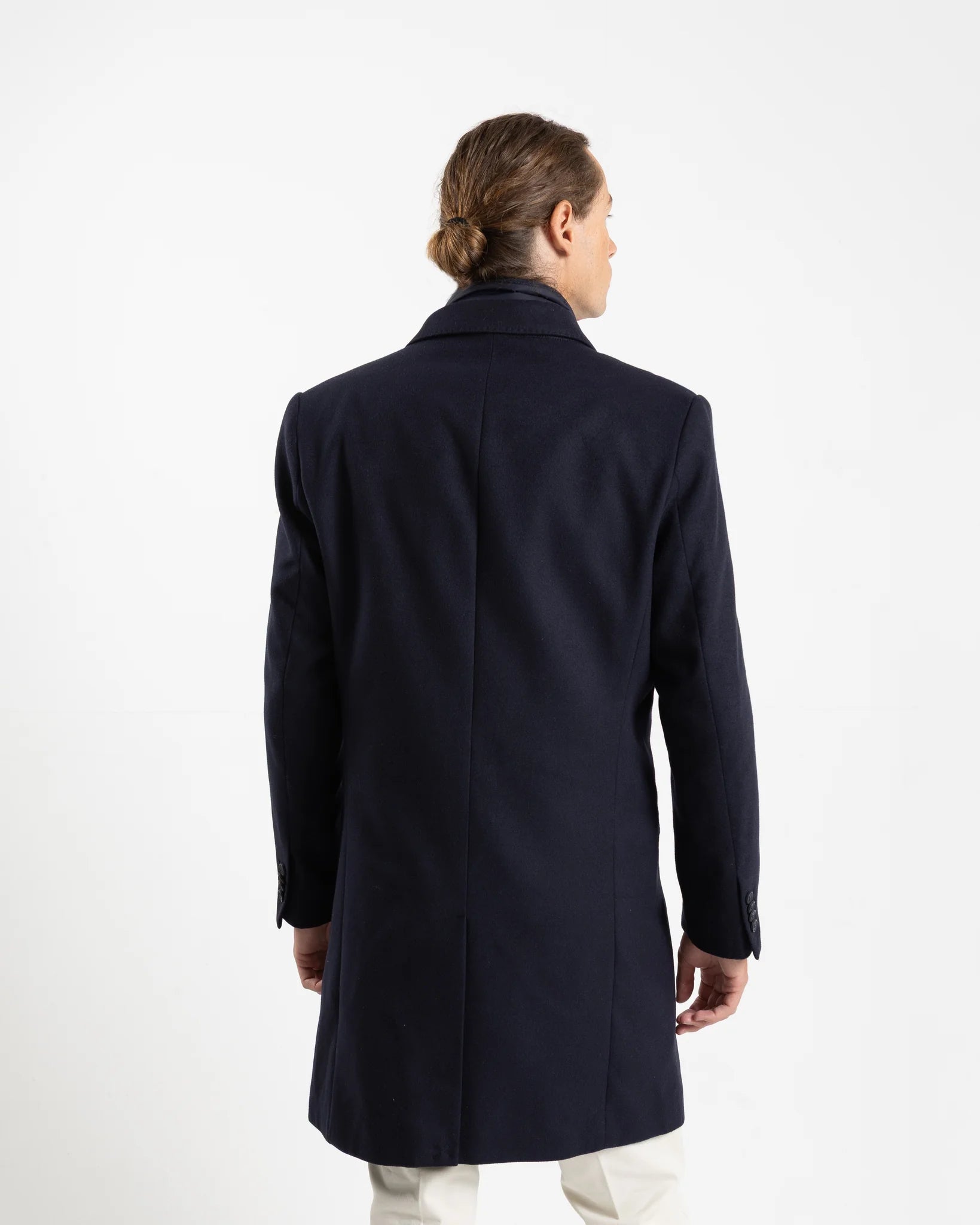 Fusaro Antonio Wool Overcoat in Navy Blue (CT21000)