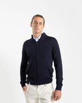 Shop Fusaro Antonio Full-Zip Fine Knit Cardigan in Navy Blue or browse our range of men's Italian clothing and shoes in leather in-store at Aliverti Cape Town, or shop online. We deliver in South Africa & offer multiple payment plans as well as accept multiple safe & secure payment methods. A light, smooth cardigan. Full-zip construction and stand collar, but in a fine merino knit that sits closer to the body and layers effortlessly under a coat. Two ribbed-trim side pockets add function without breaking th