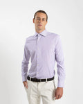 Fusaro Antonio men's regular fit cotton shirt in purple stripes (CA25002-061-15)