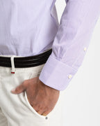 Fusaro Antonio men's regular fit cotton shirt in purple stripes (CA25002-061-15)
