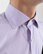 Fusaro Antonio men's regular fit cotton shirt in purple stripes (CA25002-061-15)