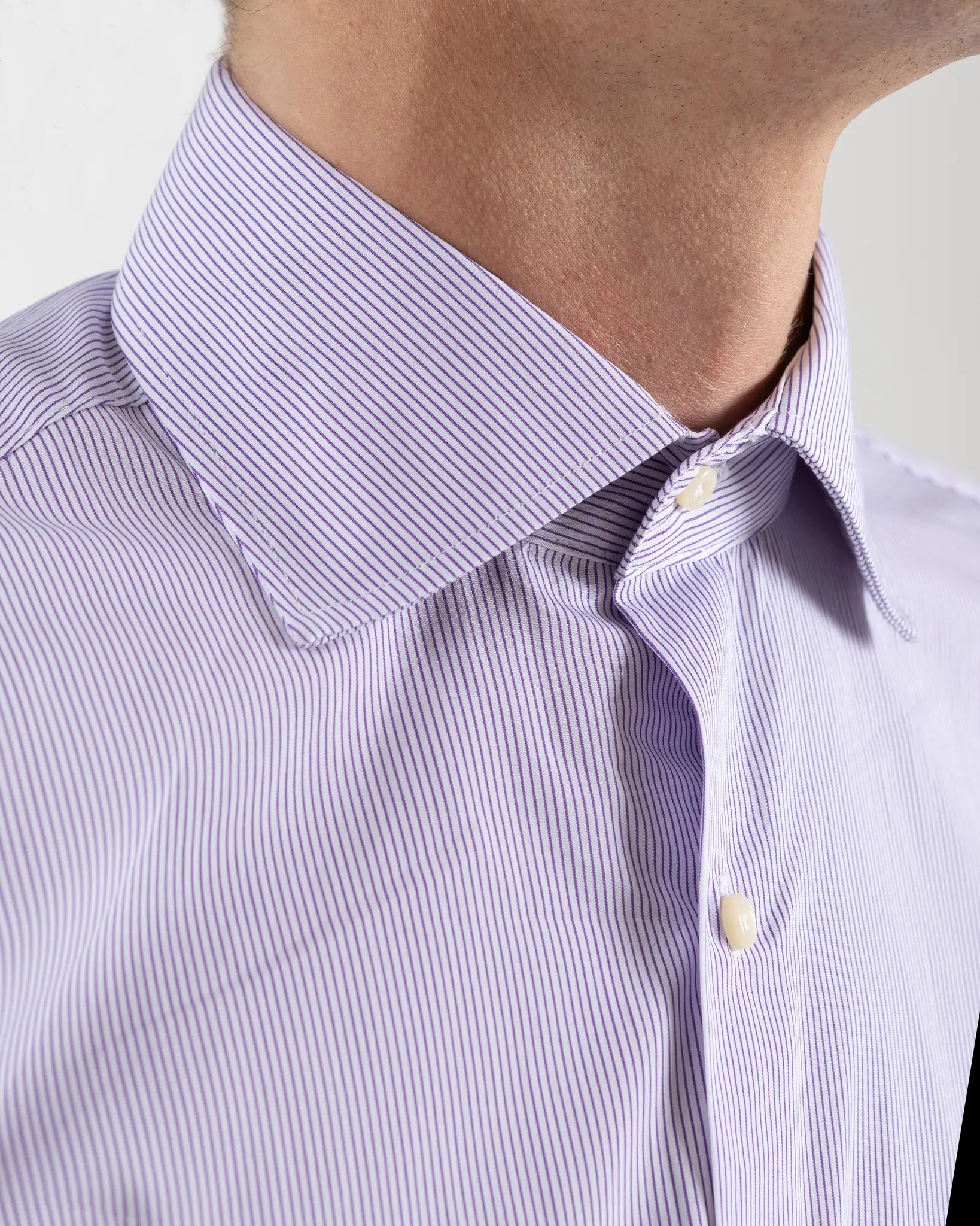 Fusaro Antonio men's regular fit cotton shirt in purple stripes (CA25002-061-15)