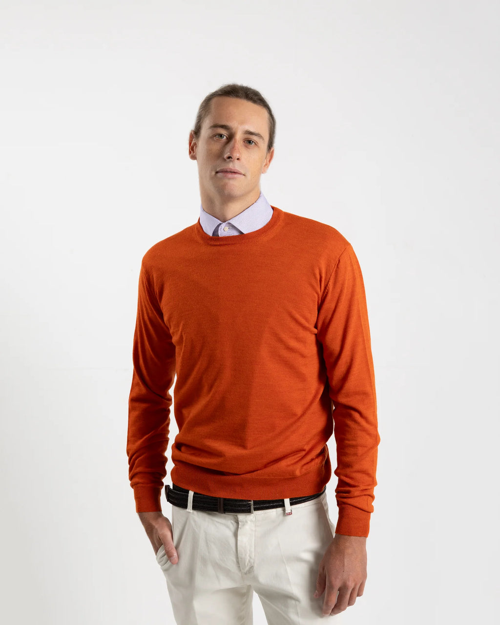 Vela Merino Wool Crew Neck in Orange (FR3035006)