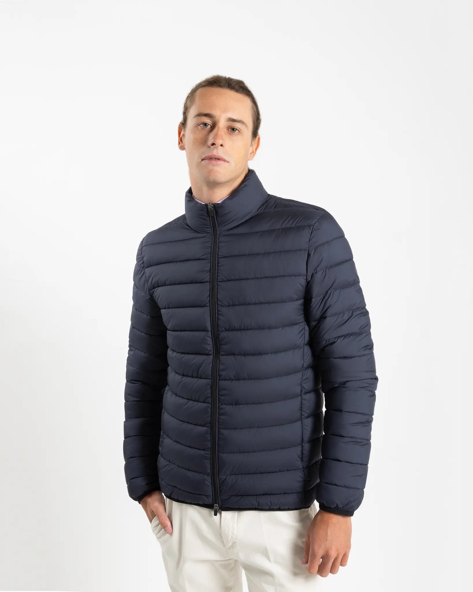Fusaro Antonio Lightweight  Puffer Jacket Navy Blue GB26013