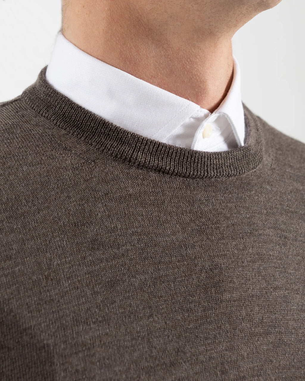 Vela Merino Wool Crew Neck in Brown (FR3035006)