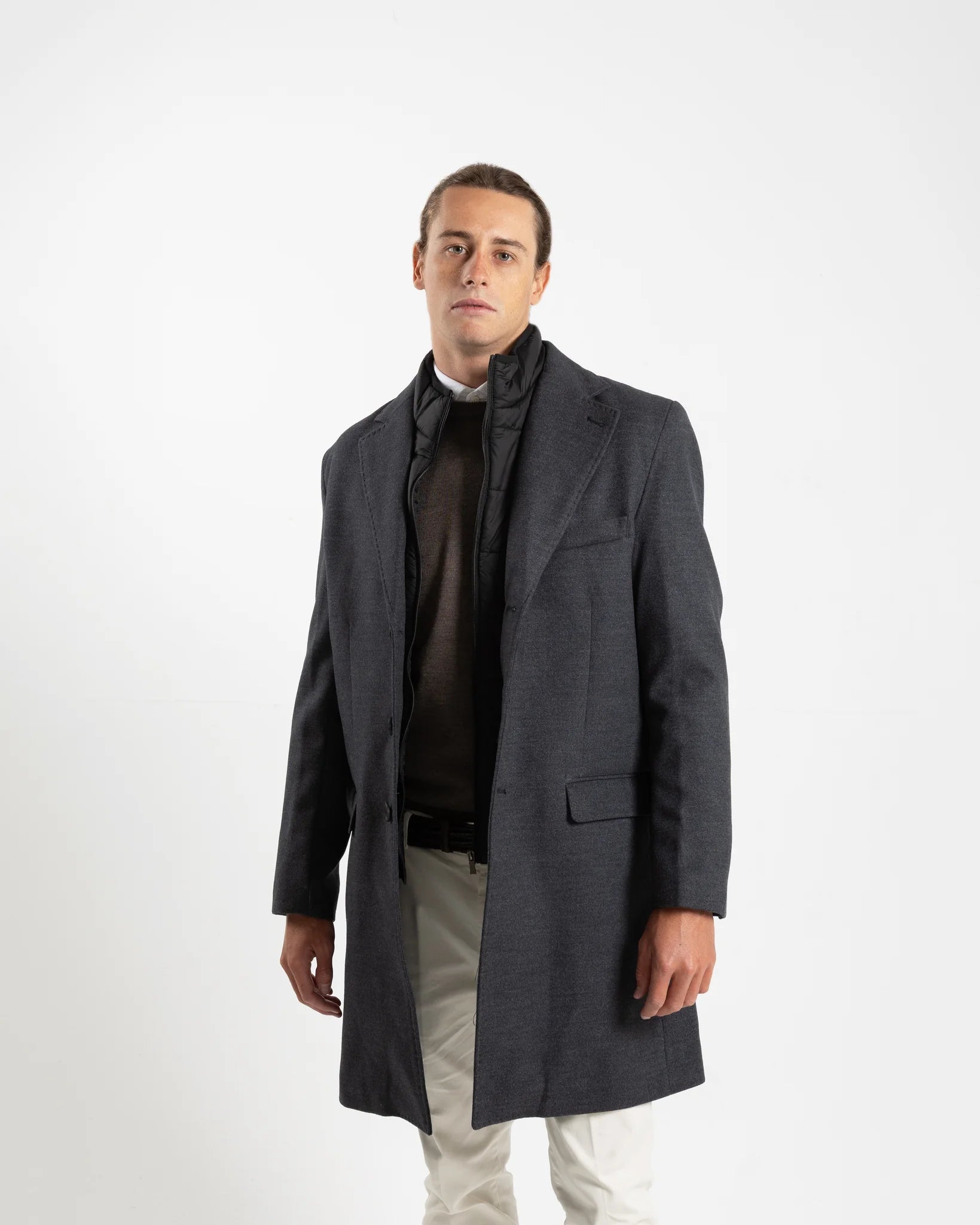 Fusaro Antonio Wool Overcoat in Antracite Grey (CT21000)