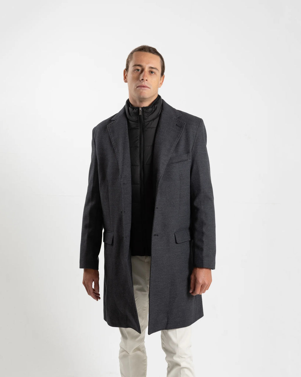 Fusaro Antonio Wool Overcoat in Antracite Grey (CT21000)