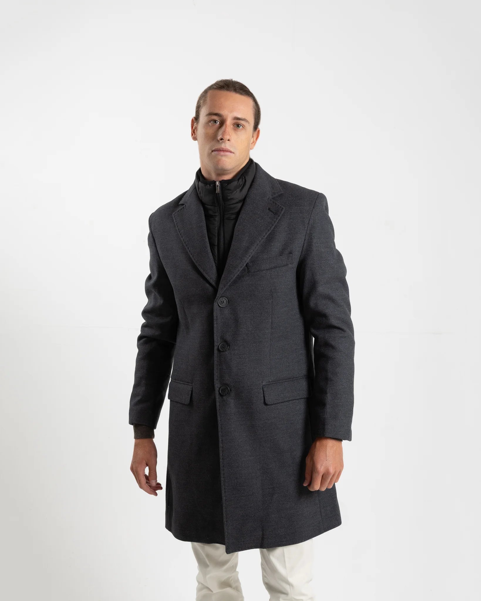 Fusaro Antonio Wool Overcoat in Antracite Grey (CT21000)