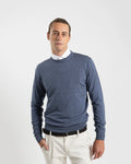 Fusaro Antonio Merino Crew Neck Jersey  in Jeans Blue (MA25018)