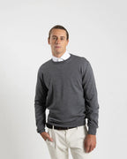 Vela Crew Neck Merino Jersey in Grey (FR3035006)