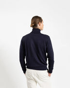 Fusaro Antonio Men's Merino Wool Turtle Neck in Navy Blue (MA23046)