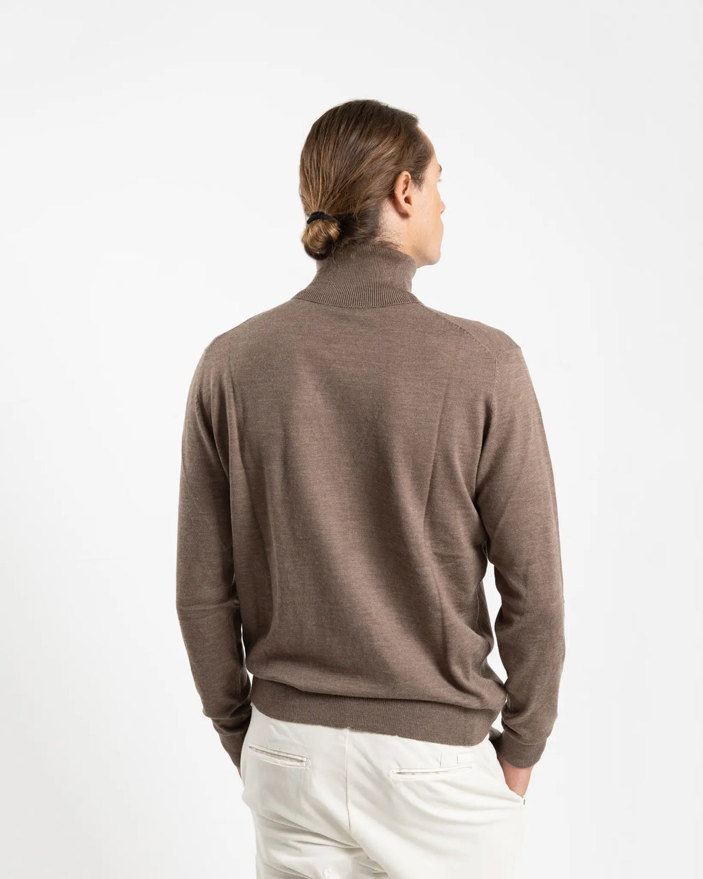Fusaro Antonio Men's Merino Wool Turtle Neck in Beige(MA23046)