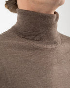 Fusaro Antonio Men's Merino Wool Turtle Neck in Beige(MA23046)