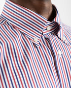 Shop Bianco Oro Men's Cotton Shirt in Red & Blue Stripe or browse our range of men's Italian clothing and shoes in leather in-store at Aliverti Cape Town, or shop online. We deliver in South Africa & offer multiple payment plans as well as accept multiple safe & secure payment methods.