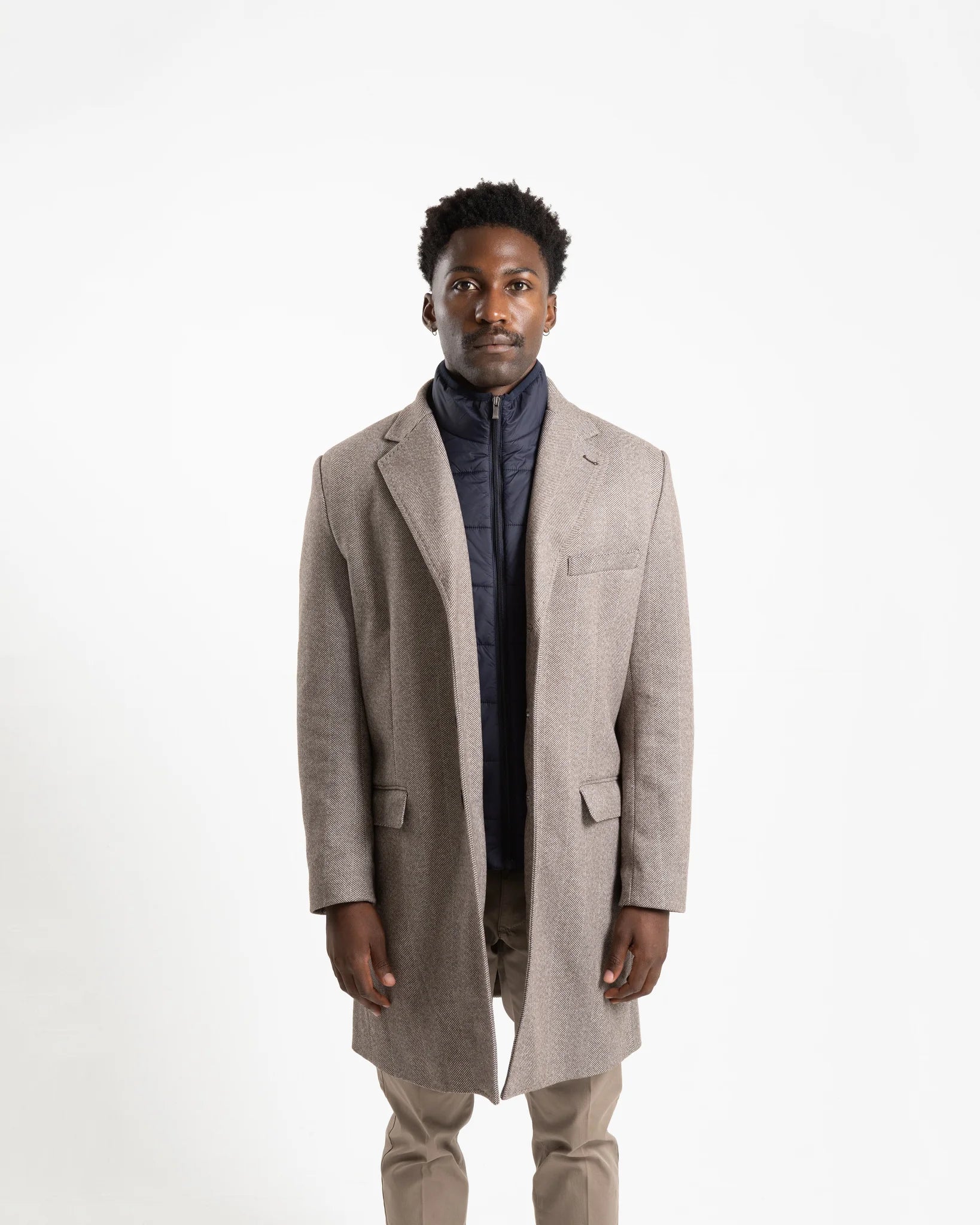 Shop Fusaro Antonio Herringbone Wool Overcoat in Brown or browse our range of men's Italian clothing and shoes in leather in-store at Aliverti Cape Town, or shop online. We deliver in South Africa & offer multiple payment plans as well as accept multiple safe & secure payment methods.