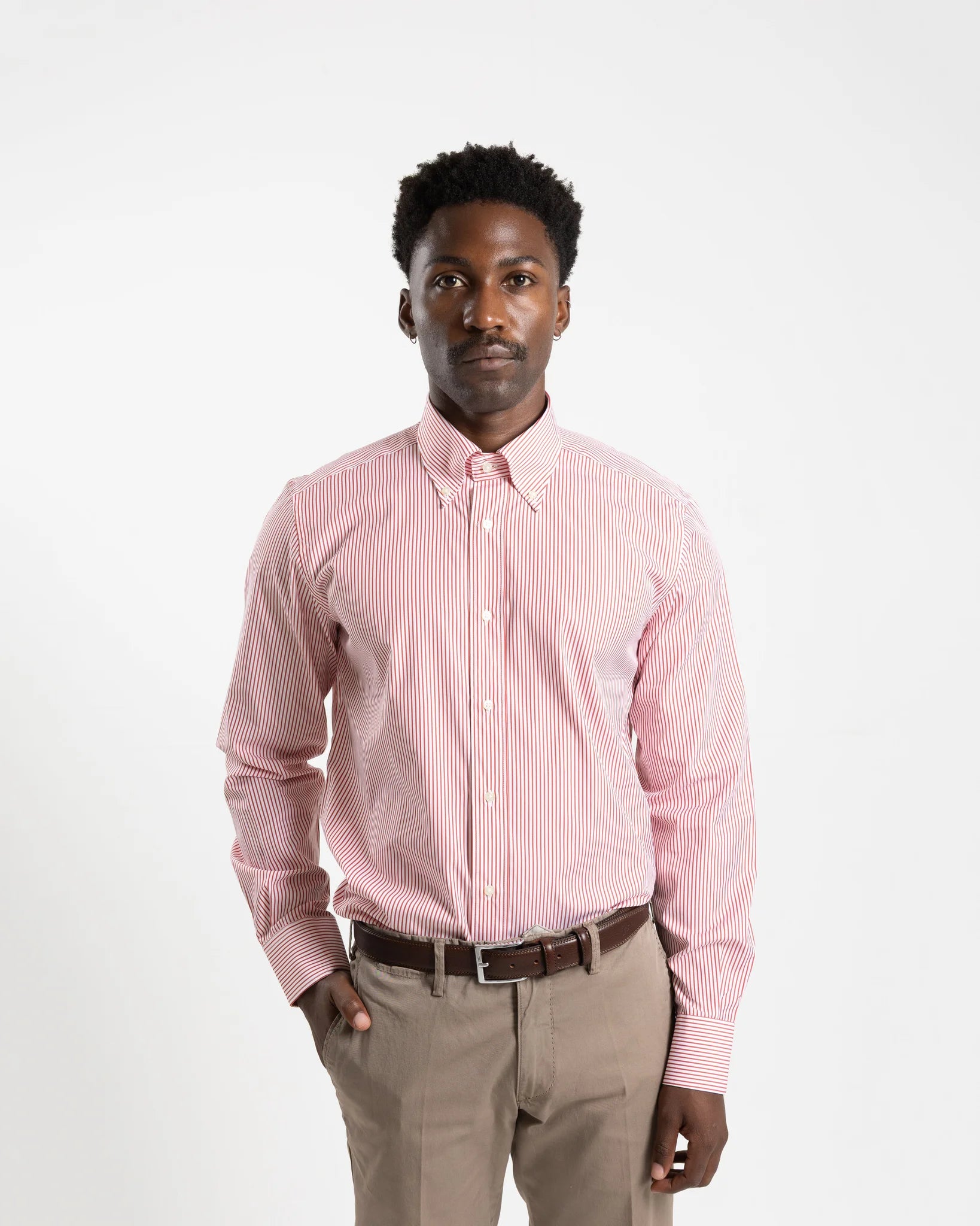 Shop Bianco Oro Men's Cotton Shirt in Red Stripe or browse our range of men's Italian clothing and shoes in leather in-store at Aliverti Cape Town, or shop online. We deliver in South Africa & offer multiple payment plans as well as accept multiple safe & secure payment methods.